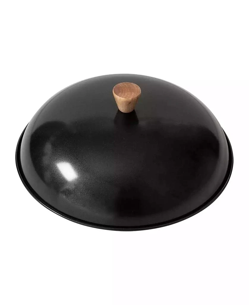 Honey Can Do Classic Series Uncoated Carbon Steel 4-Pc. Wok Set with Lid and Birch Handles 7