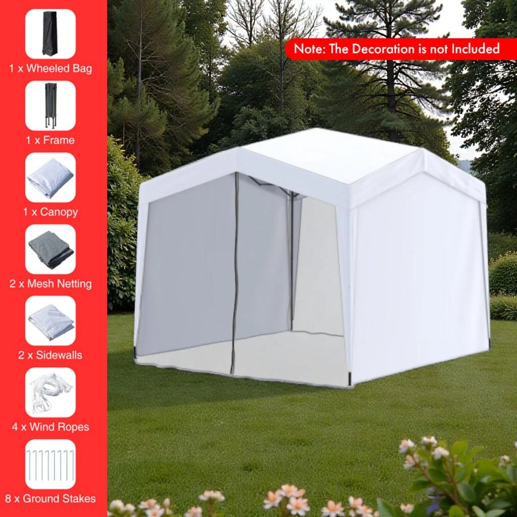 Hivvago Collapsible Canopy Shelter with 4 Mesh Curtains and Rolling Transport Bag 2