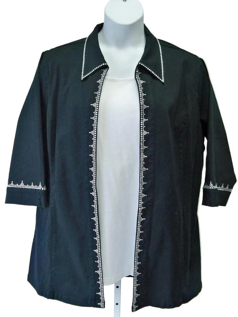 BLEU BAYOU Bleu Bayou - Women
s Crystal Trimmed Denim Jacket - Plus