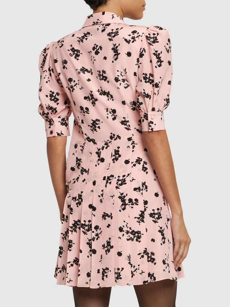 ALESSANDRA RICH Printed Silk Short Sleeve Mini Dress 2