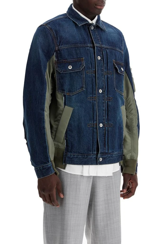 Sacai denim and nylon jacket for men 2
