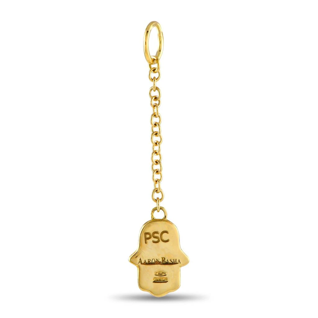 Aaron Basha 18K Yellow Gold Diamond and Enamel Hamsa Charm Pendant AB15-111524 2