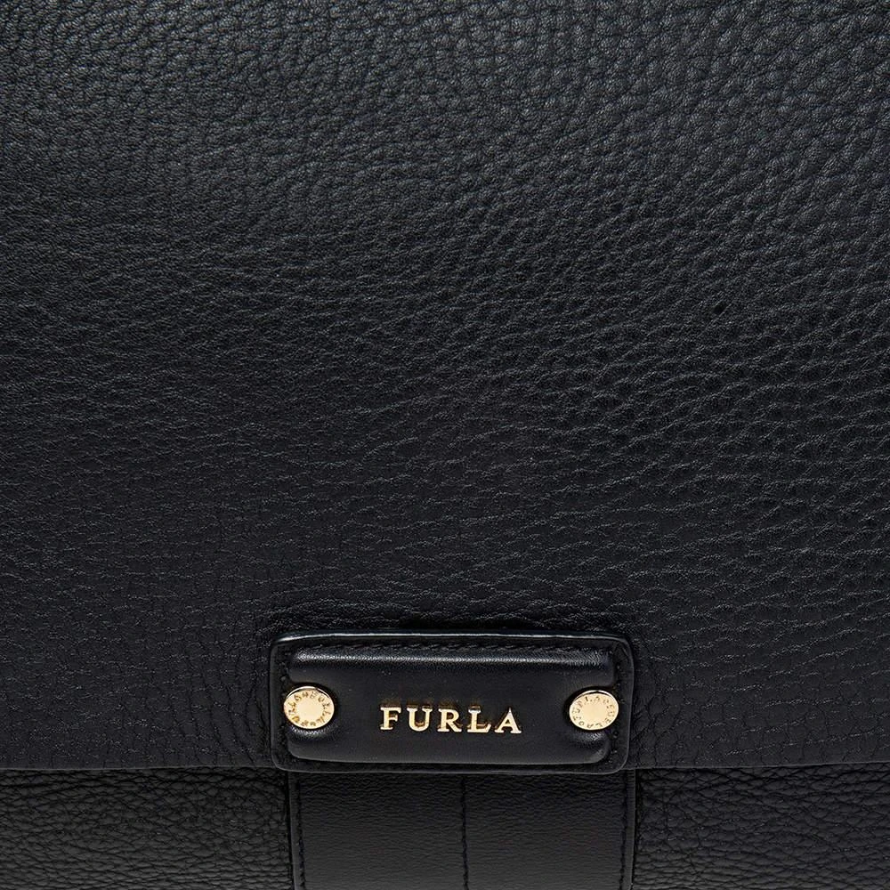 Furla Furla Black/White Leather Flap Top Handle Bag 5