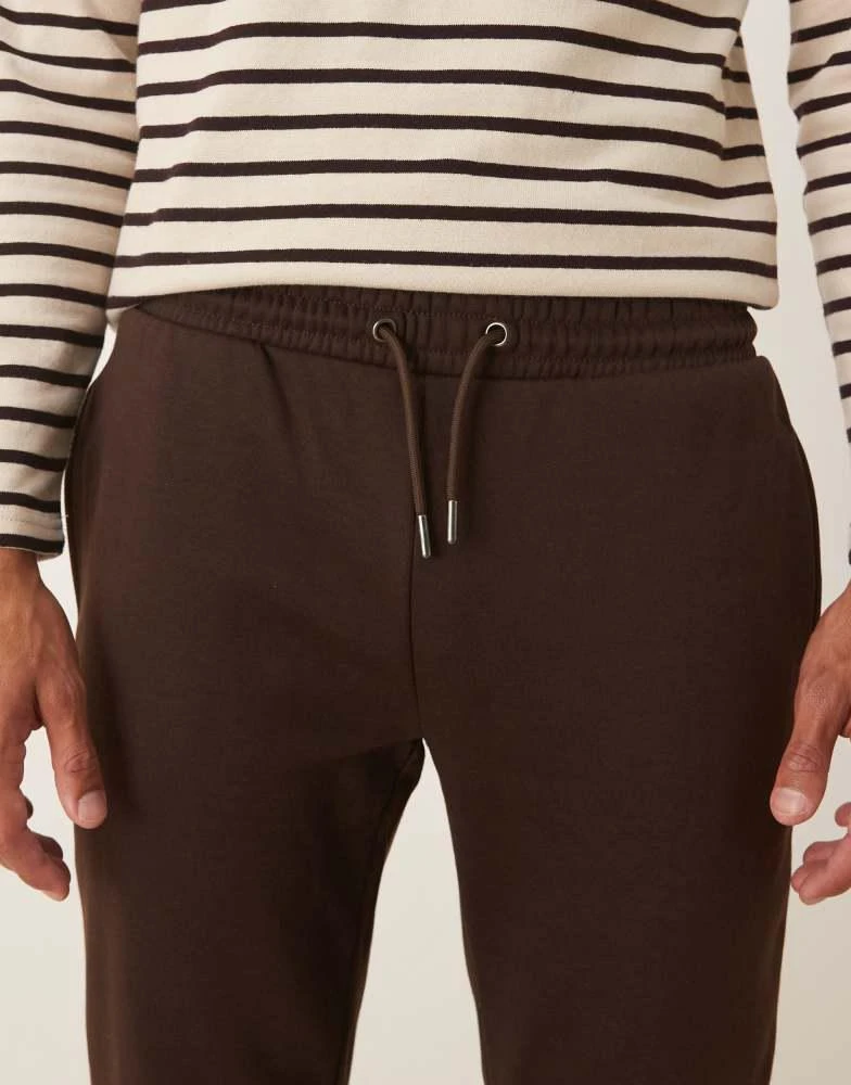 Brave Soul Brave Soul Straight leg open hem joggers in chocolate 5