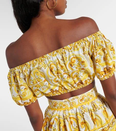 Dolce 
Gabbana Majolica off-shoulder cotton crop top 5