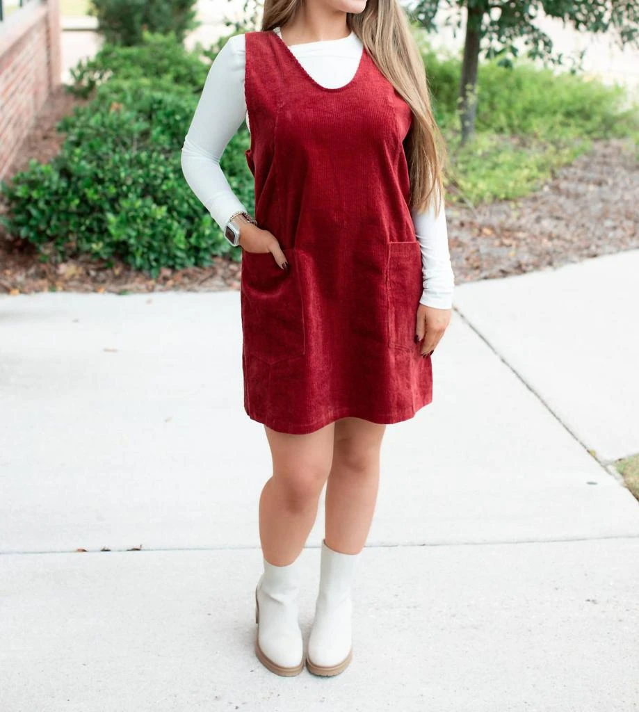 Sweet Lovely by Jen Sweet Lovely By Jen - Overall Corduroy Dress 1