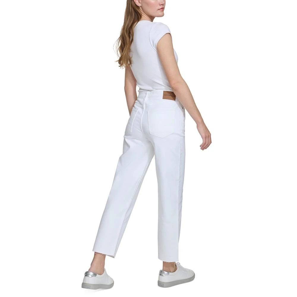 Calvin Klein Women's Raw-Hem Straight-Leg Denim Jeans 7