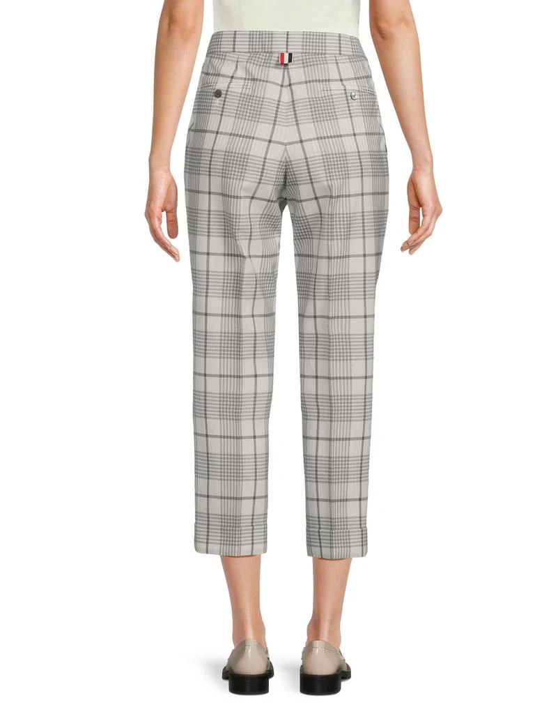 Thom Browne Hairline-Check Low-Rise Slim Pants 2