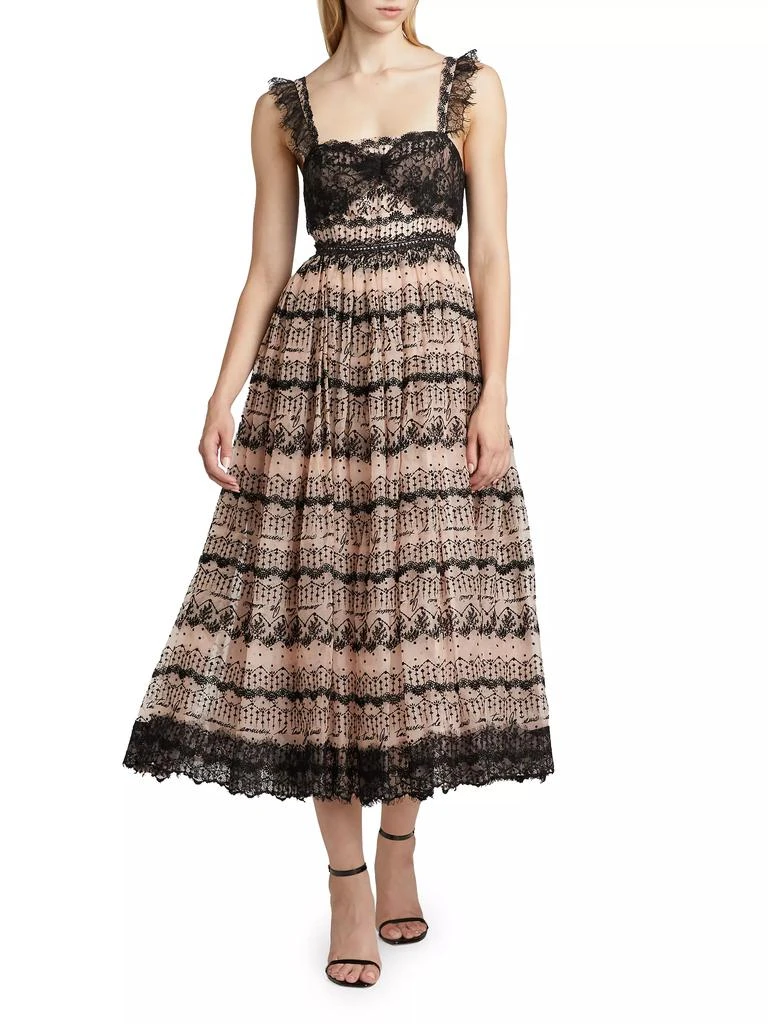 Cinq à Sept Fen Lace-Trim Silk Sleeveless Midi-Dress 2