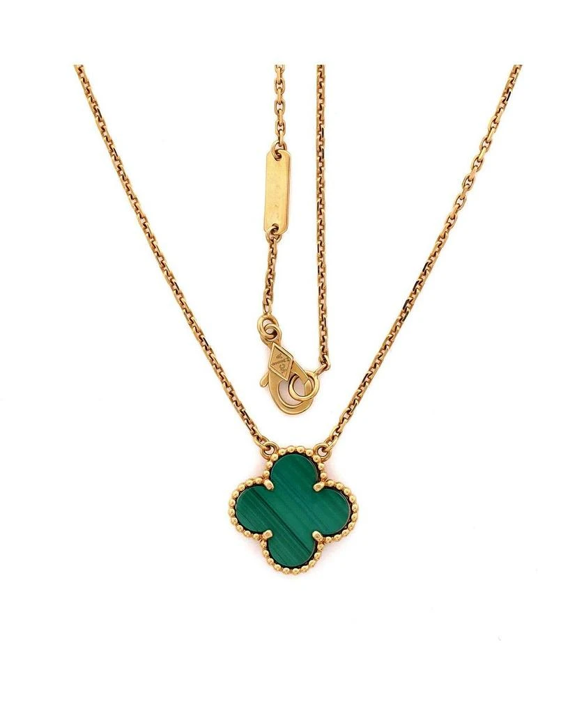 Pre-Owned Van Cleef 
Arpels Vintage Alhambra Pendant Necklace 18K Gold and Malachite, 16.75" 2