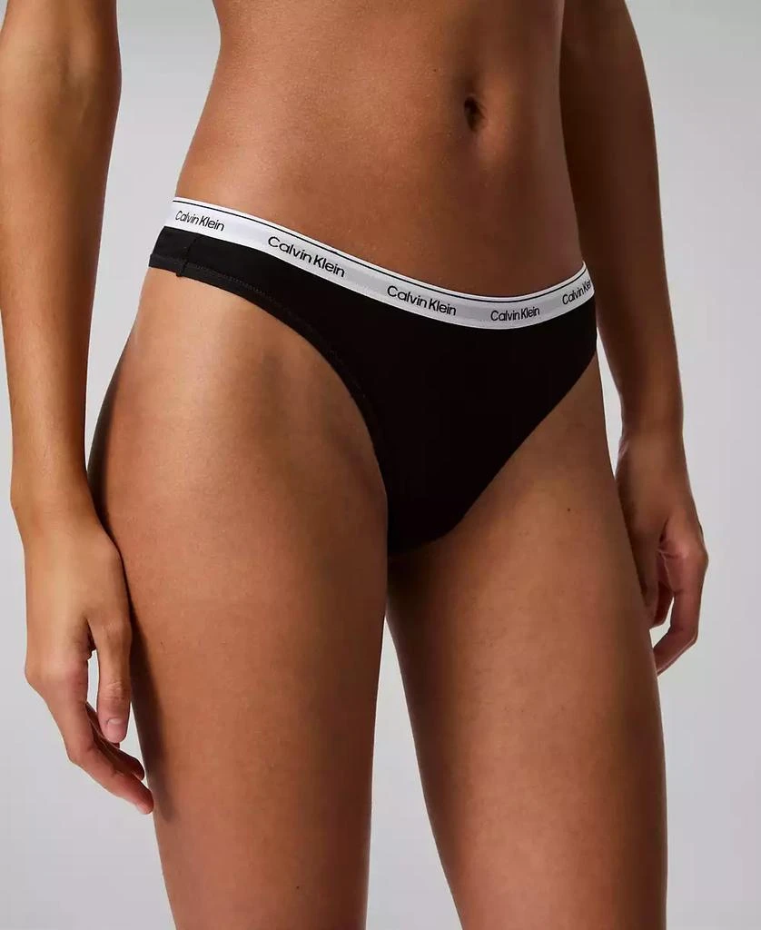 Calvin Klein Women's Modern Logo Thong Underwear QD5043 1