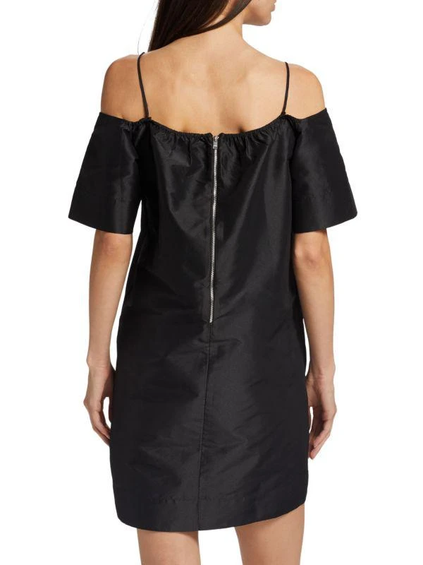 Ganni Off Shoulder Satin Mini Dress 2