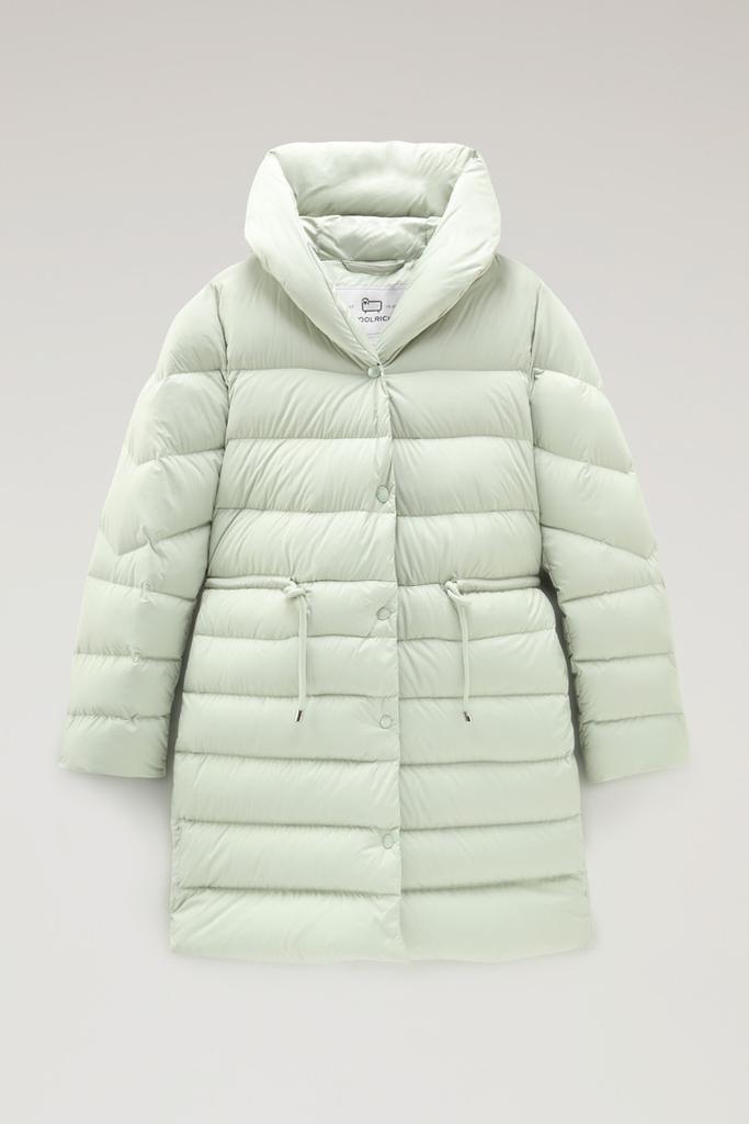 Woolrich Ellis Long Microfiber Down Jacket - Women - Green