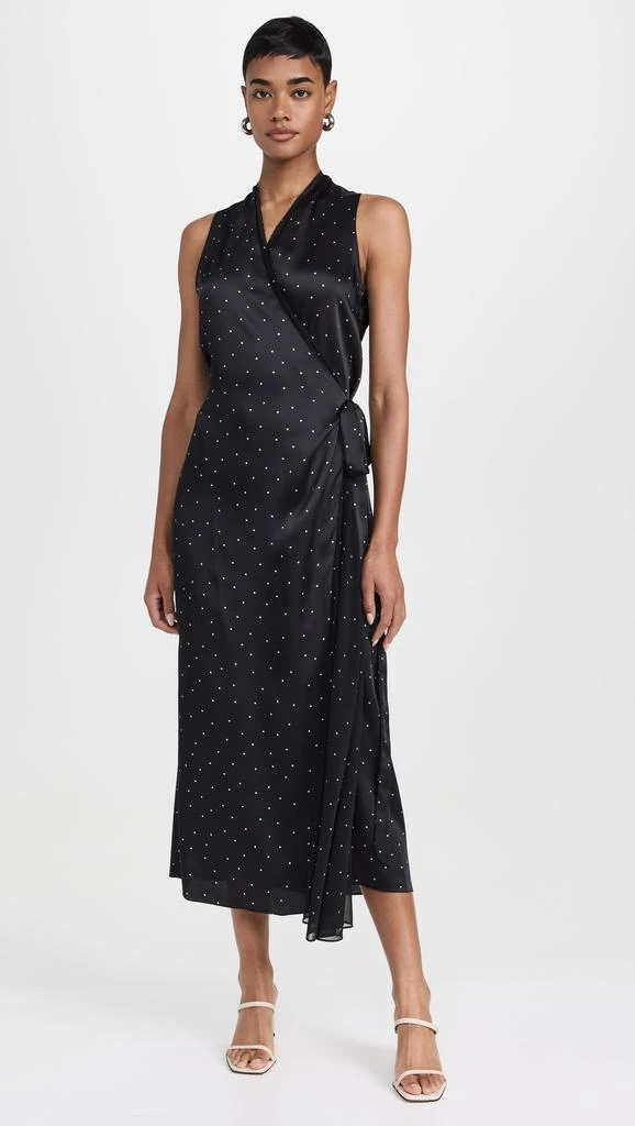 Vince Dot Wrap Dress with Paneled Chiffon 6