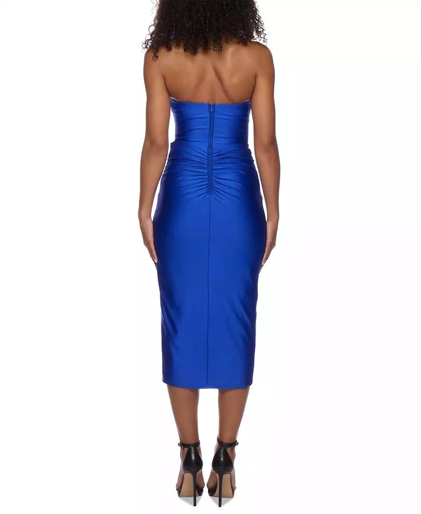 Alex & Sophia Women's Strapless Corset Shiny-Knit Midi Dress 2