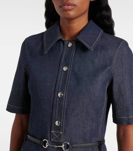 Gucci Horsebit belted denim minidress 4