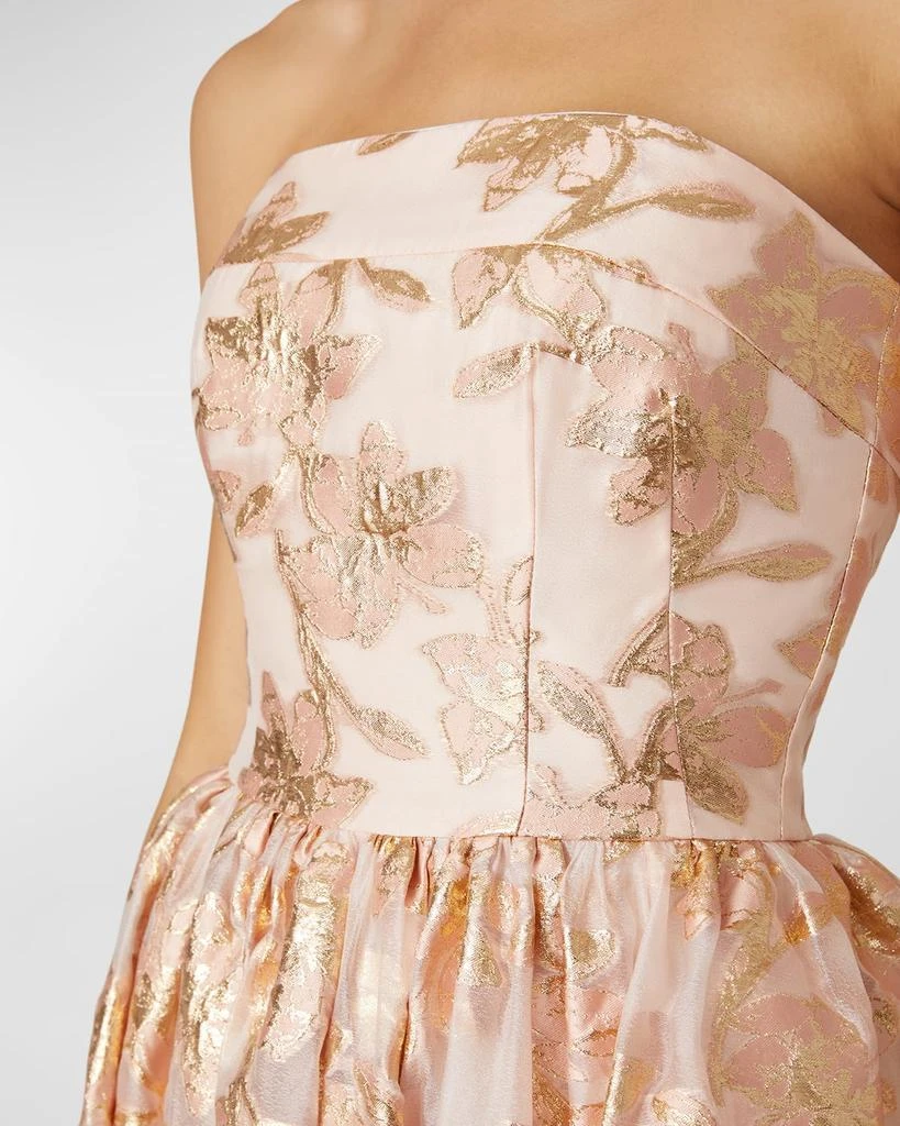 Shoshanna Strapless Floral Jacquard Midi Dress 3