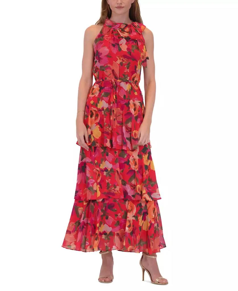 julia jordan Women's Printed High-Neck Sleeveless Maxi Dress 1