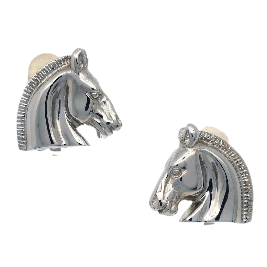Hermes Horse Head Clip-On Earrings Metal _Plated Earrings Jewelry (Pre-Owned)