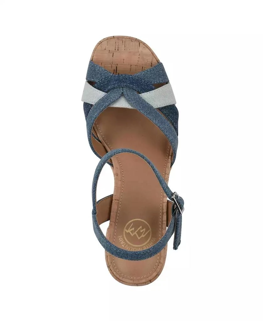 White Mountain Women's Dubonnet Cork Block Heel Sandals 4