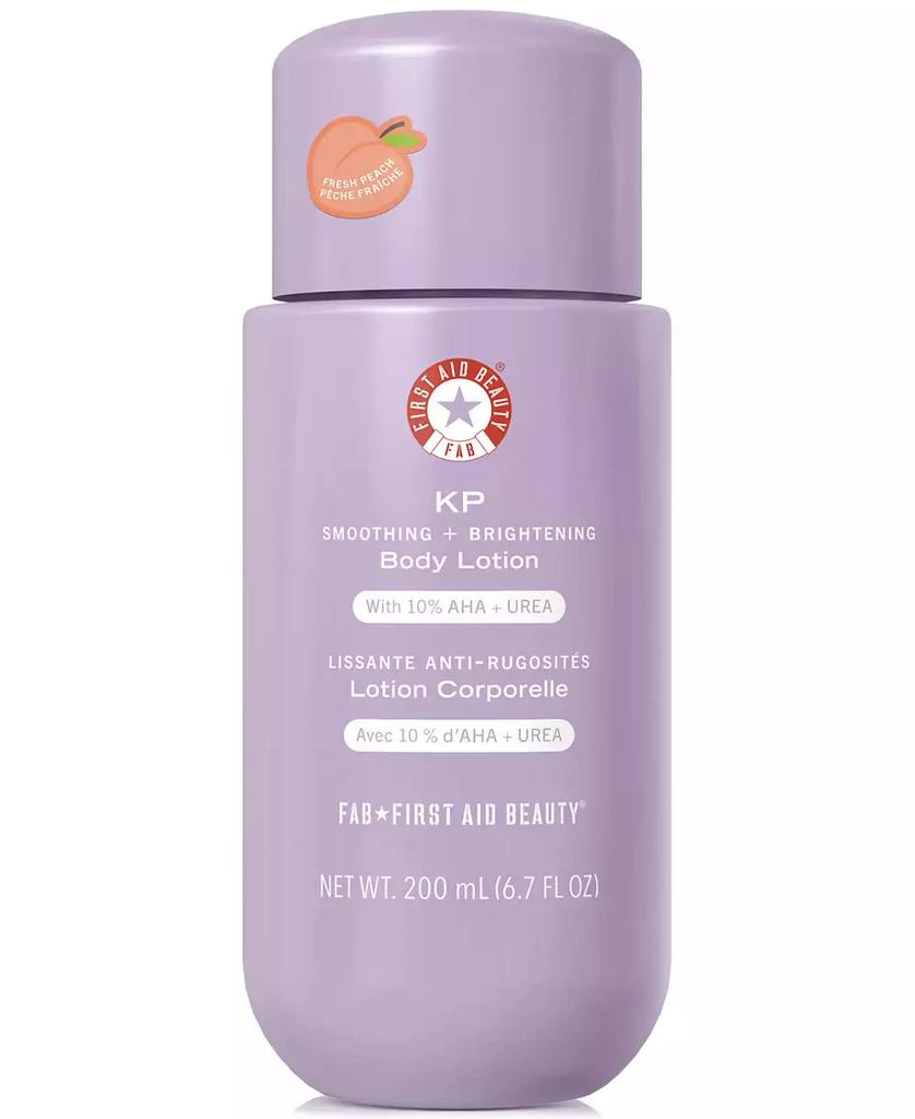 First Aid Beauty KP Smoothing + Brightening Body Lotion With 10% AHA + Urea - Peach, 6.7 oz. 1