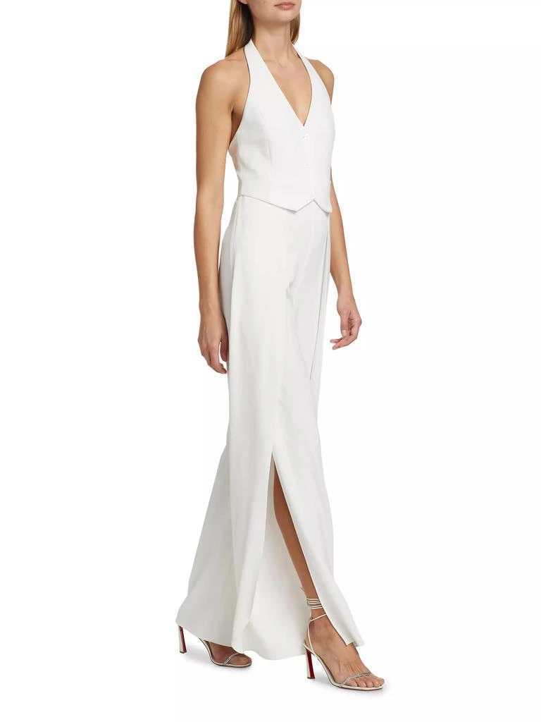 Alice + Olivia Robin Mixed-Media Halterneck Jumpsuit 2
