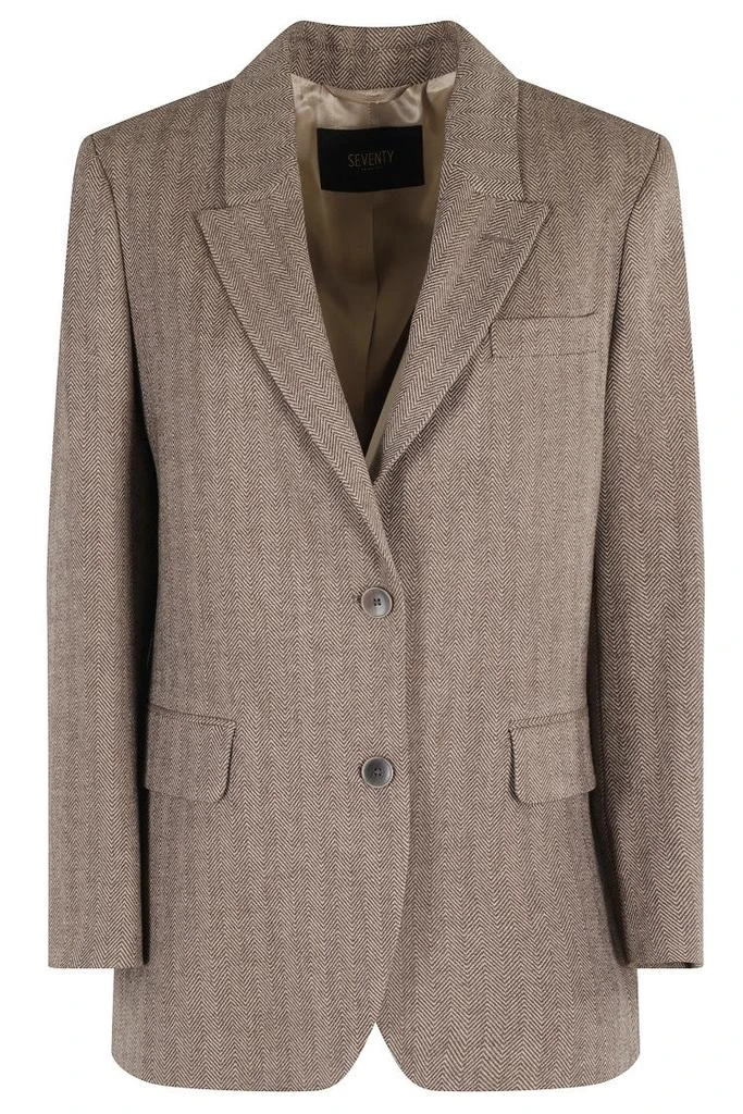 Seventy Herringbone Pattern Jacket With Top Breast Pocket