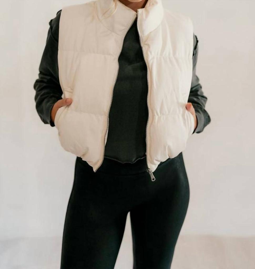 Double Zero Double Zero - Faux Leather Puffer Vest