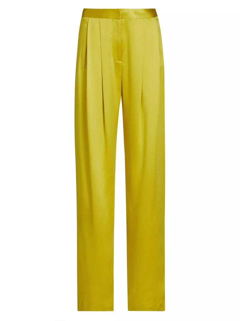 Adam Lippes Silk Pleated Wide-Leg Pants 1