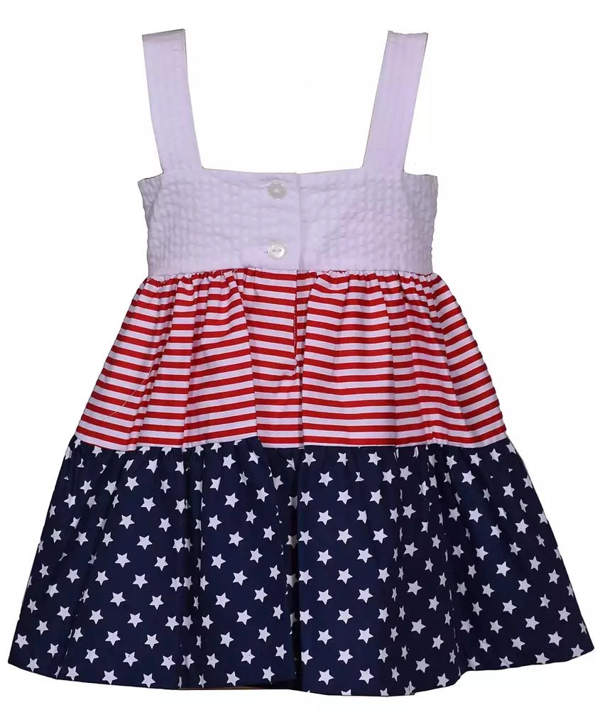 Bonnie Baby Baby Girls Americana Mixed Print Bow Shoulder Dress 2