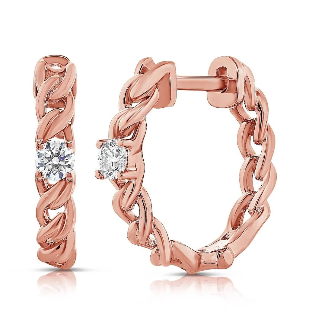 Diana M Jewels Diana M Jewels - 1.92gr Huggie Earrings With 0.12ct Diamonds