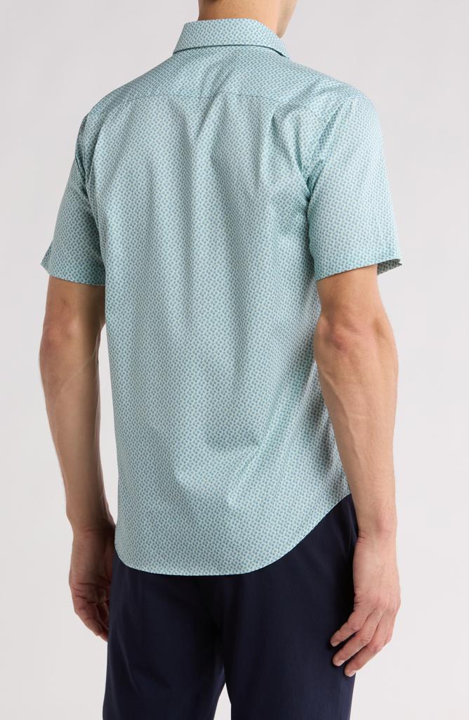 David Donahue Floral Print Short Sleeve Shirt