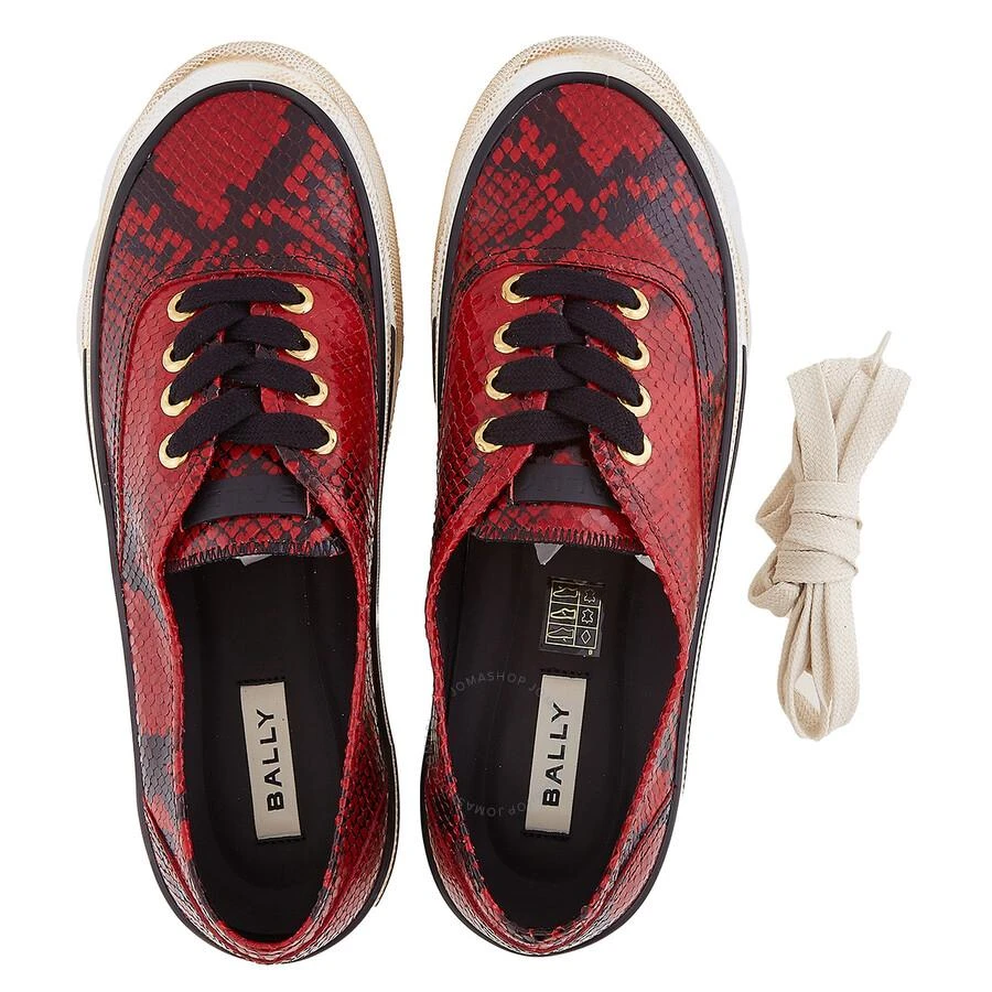 Bally Deep Ruby Lyder Snakeskin-Effect Low-Top Sneakers 3