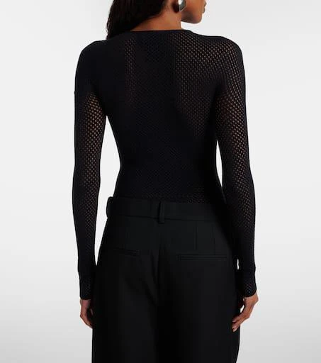 WARDROBE.NYC Open-knit wool-blend bodysuit 4