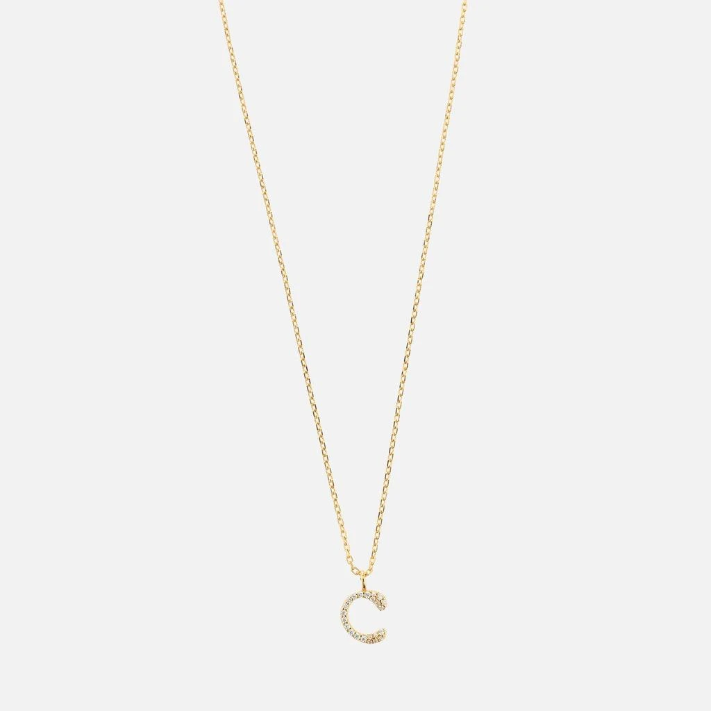 ASTRID & MIYU Astrid & Miyu Initial Pavé 18K Gold-Plated Necklace 2