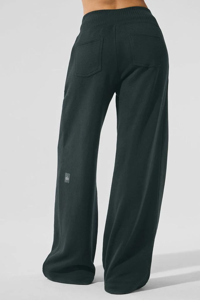 Alo Serenity Wide Leg Sweatpant - Charcoal Green 3