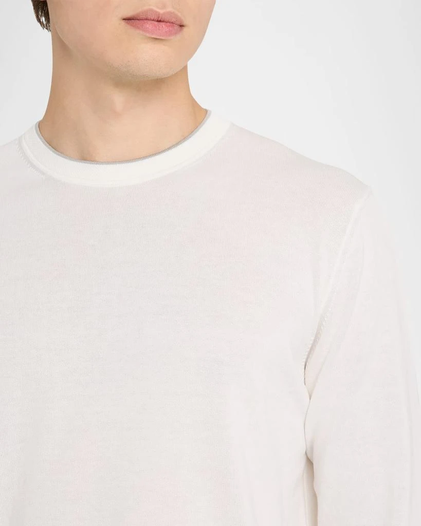 Canali Men's Cotton Tipped Crewneck Sweater 5