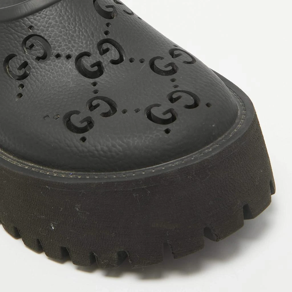 Gucci Gucci Black Perforated GG Rubber Platform Mules Size 37 8
