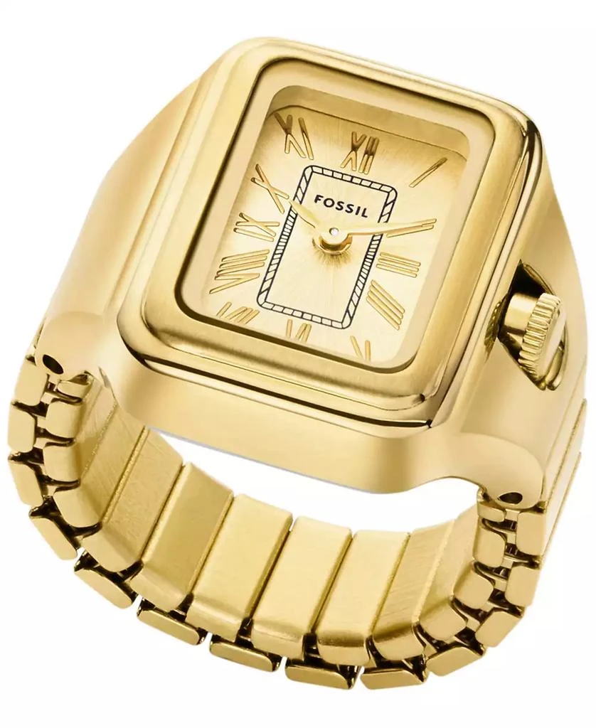 Fossil Women's Raquel Two-Hand Gold-Tone Stainless Steel Ring Watch 14mm 1