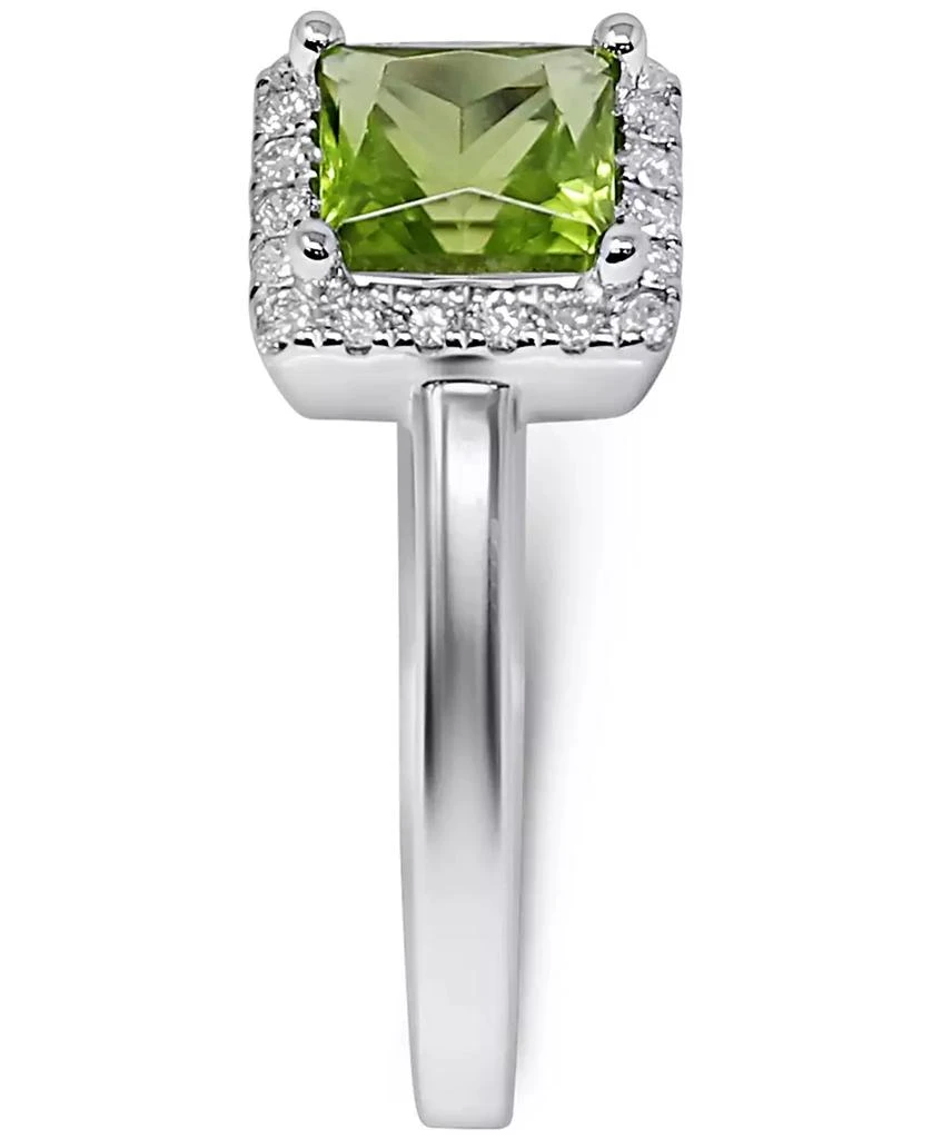 Macy's Peridot (7/8 ct. t.w.) & Diamond (1/10 ct. t.w.) Square Halo Ring in 14k White Gold (Also in Rhodolite) 3