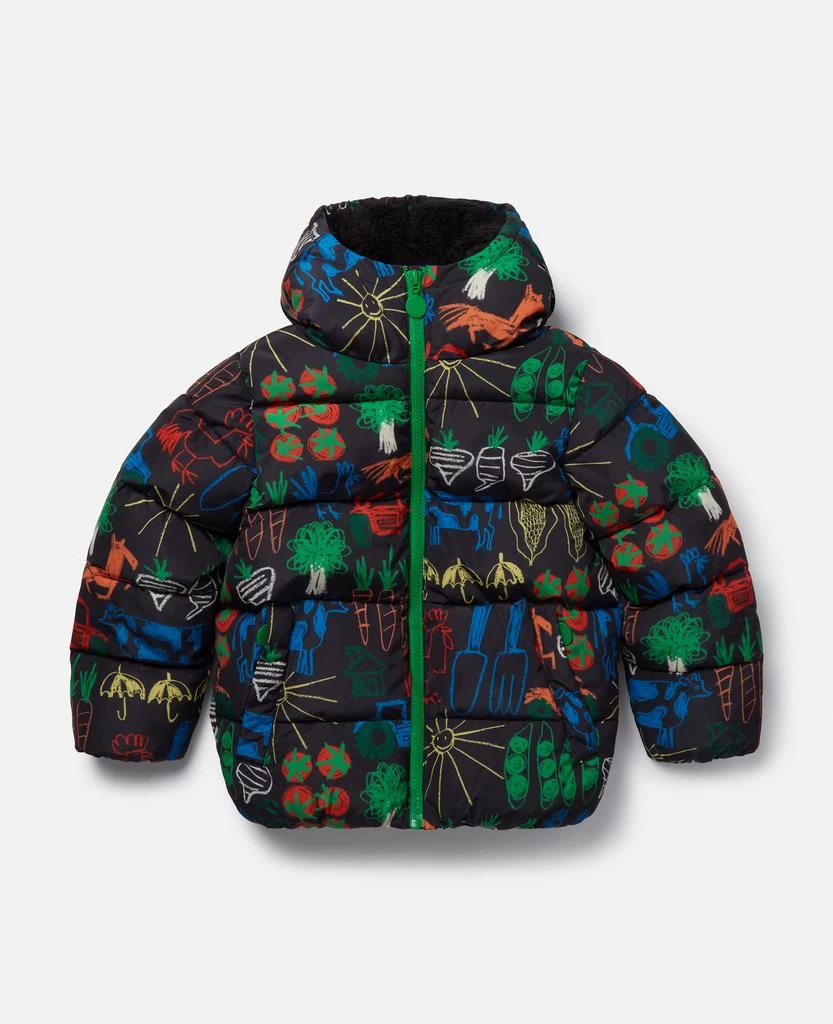 Stella McCartney Stella McCartney - Farmyard Print Hooded Puffer Coat, Woman, Multicolour, Size: 3 1