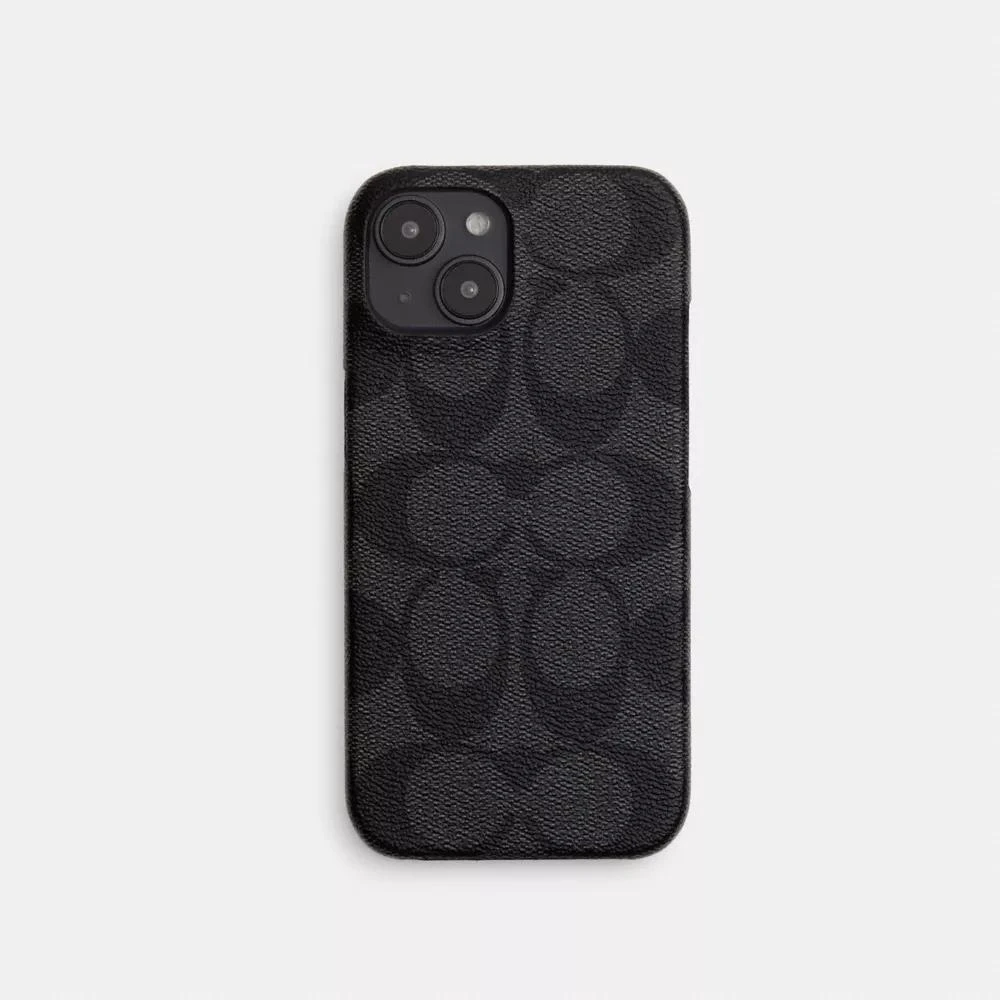 COACH® Iphone 15 Case In Signature Canvas 1