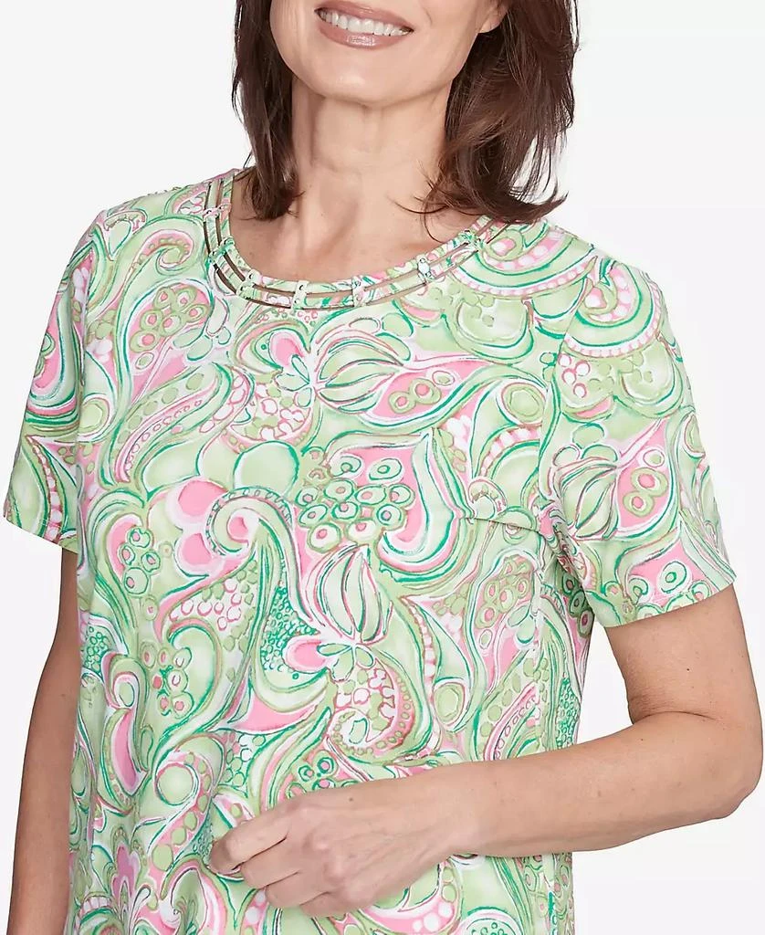Alfred Dunner Petite  Abstract Scroll Crew Neck Top 5