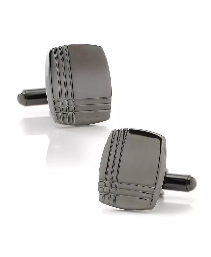 Ox and Bull Trading Co. Men's Stainless Steel Tartan Plaid Cufflinks