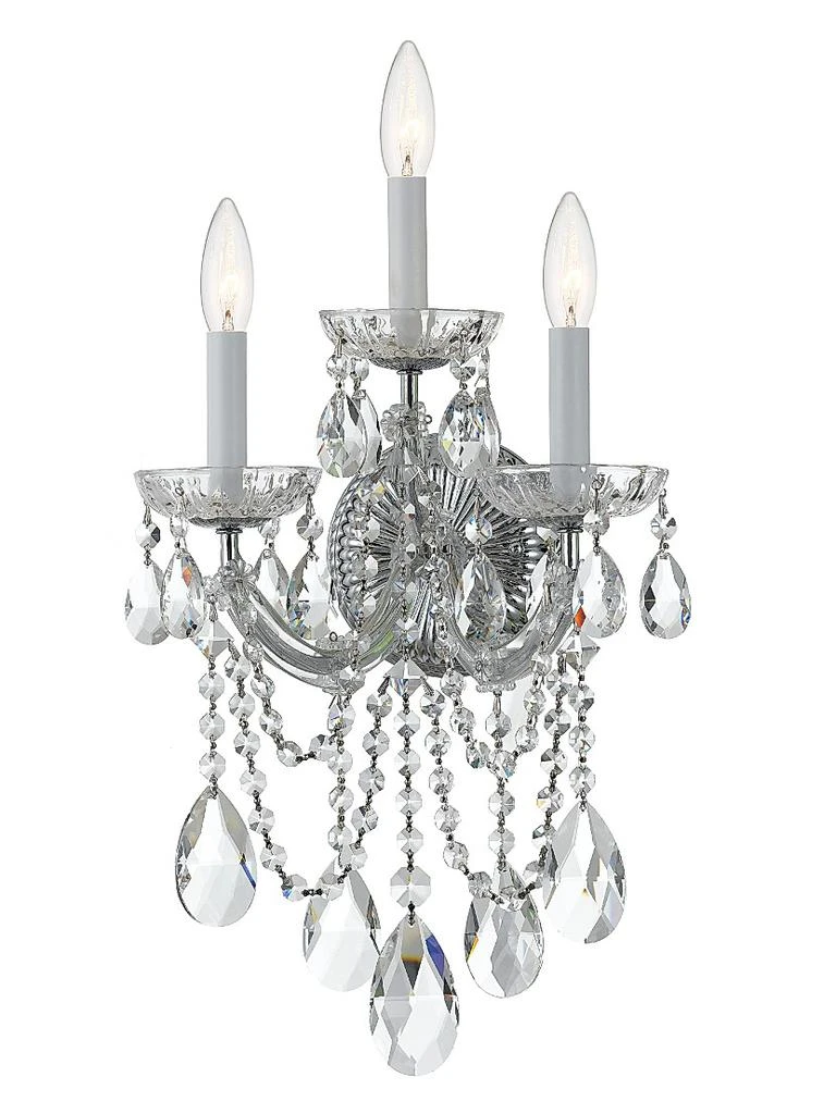 Crystorama Maria Theresa 3-Light Glass & Crystal Wall Sconce 1