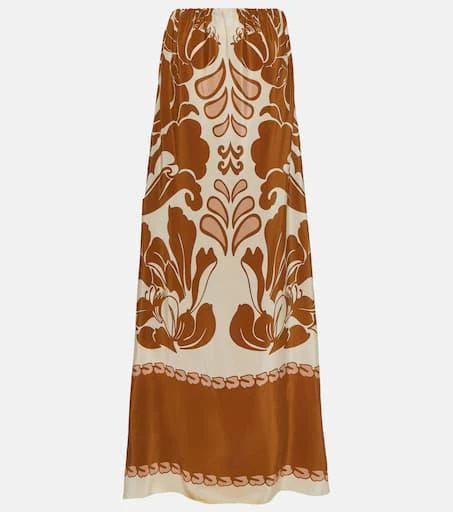 Adriana Degreas Printed strapless silk maxi dress 1