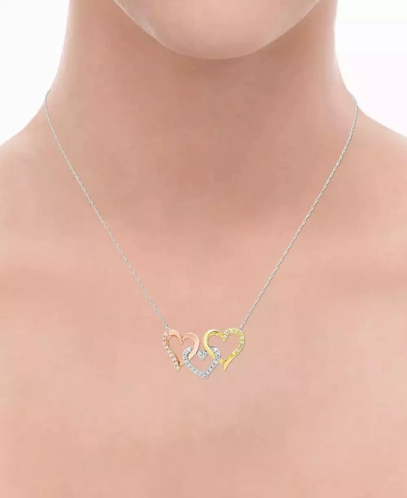 Macy's Diamond Heart 18" Statement Necklace (1/4 ct. t.w.) in 14k Tri-Color Gold 2