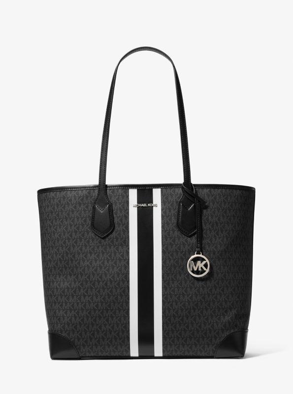 Michael Kors Eva Large Signature Logo Stripe Tote Bag