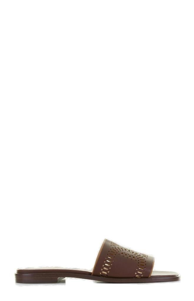 *TOD'S*Laser-cut leather slides Tod's Tod's Laser-Cut Open-Toe Sandals - Shoes - Compare