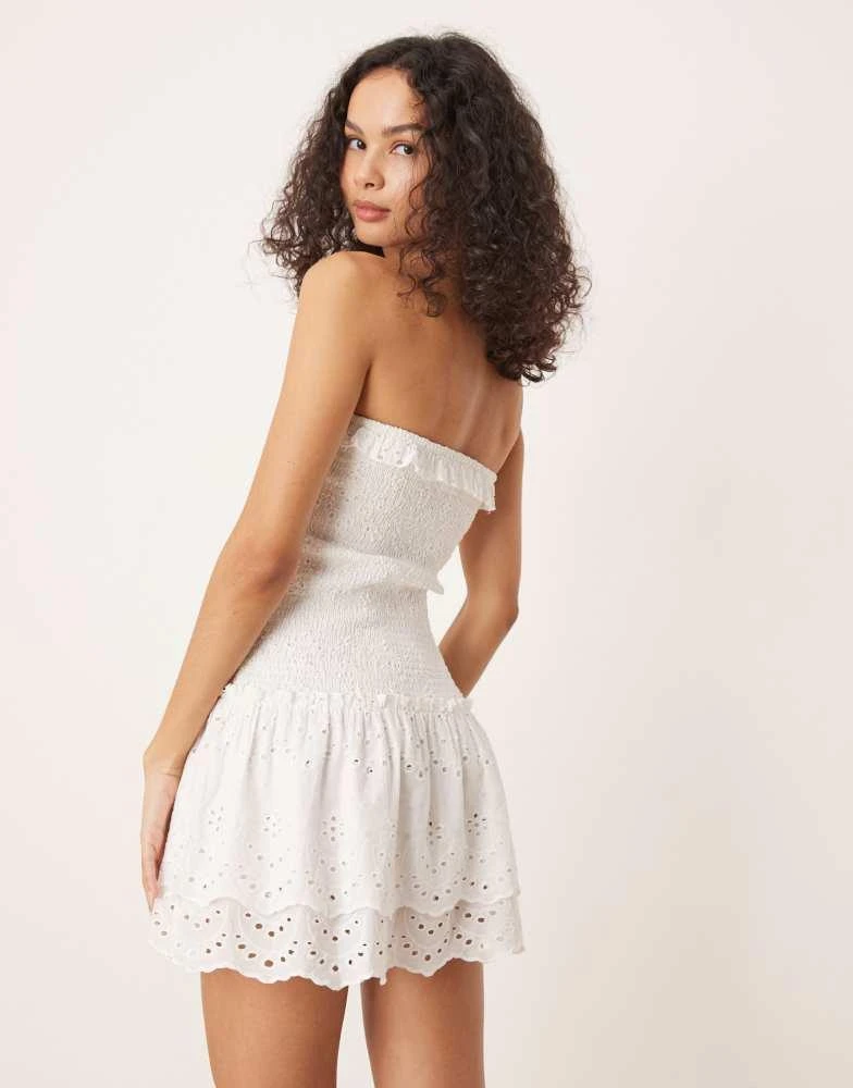 knee length dresses for ladies Merisse Lemon Bandeau Mini-Dress With Ruched-Detailing  Club L London